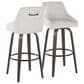 LumiSource Hannah Swivel Bar Stool with Cream Fabric Upholstery in Walnut and Black (Set of 2), , large