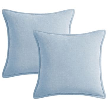 BCP Home 20" x 20" Chenille Throw Pillow in Cashmere Blue (Set of 2), , large
