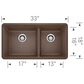 Blanco Precis 33" 1-3/4 Double Bowl Kitchen Sink in Cafe, , large