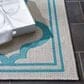 Safavieh Bermuda 4" x 6" Beige and Aqua Indoor/Outdoor Area Performance Rug, , large