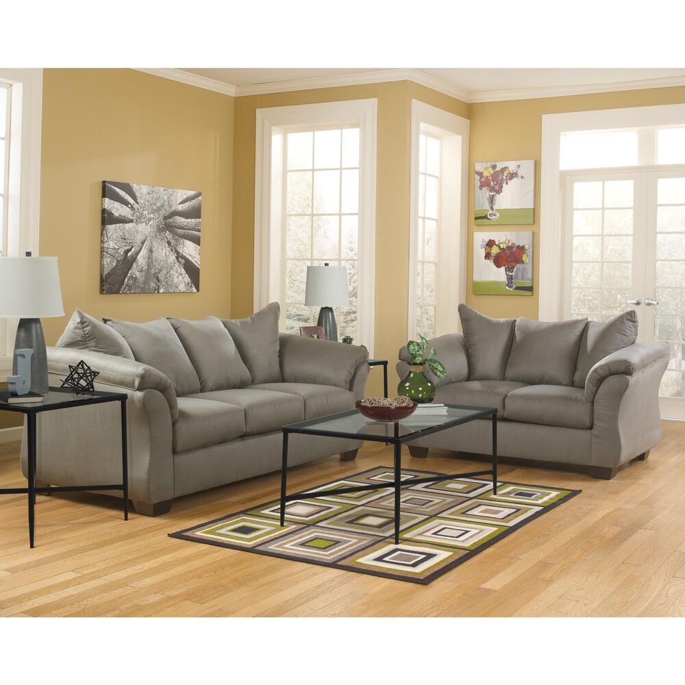 Ashley Darcy Stationary Loveseat in Cobblestone, , large