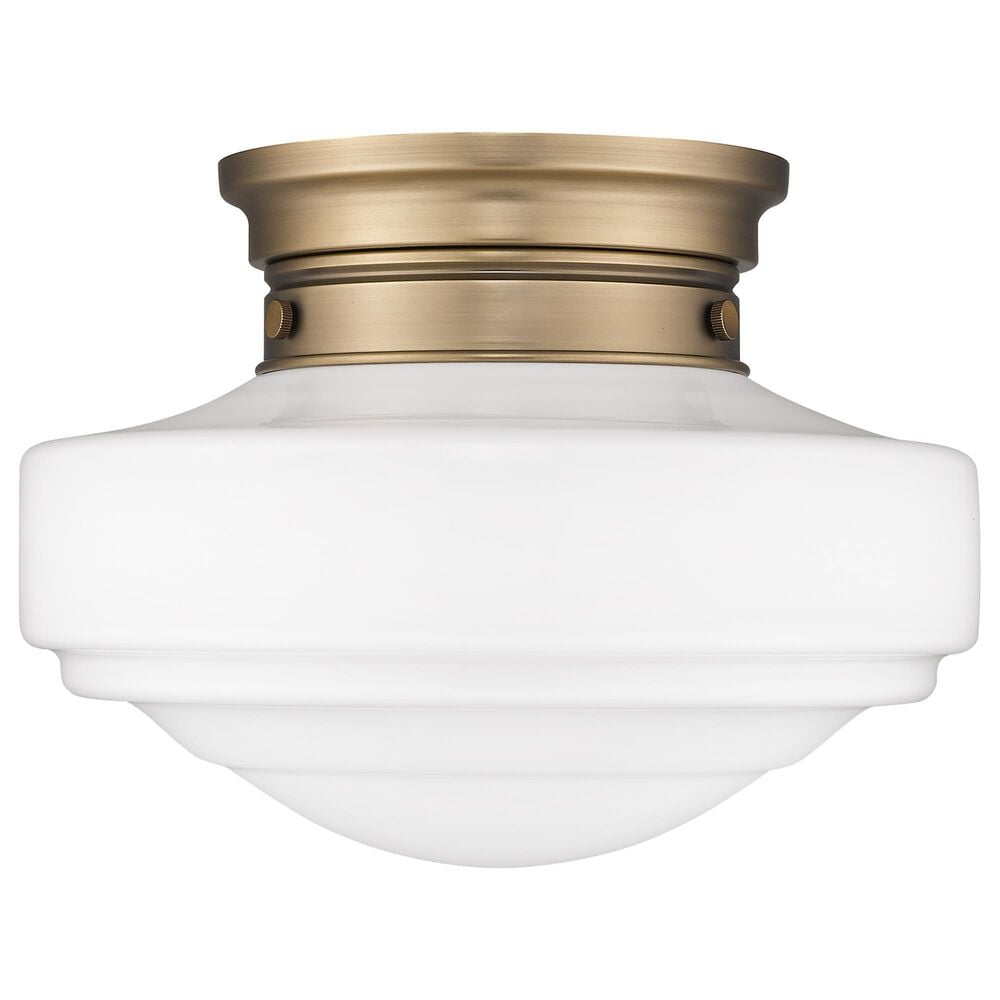 Golden Lighting Ingalls Semi-Flush with Vintage Milk Glass in Modern Brass, , large