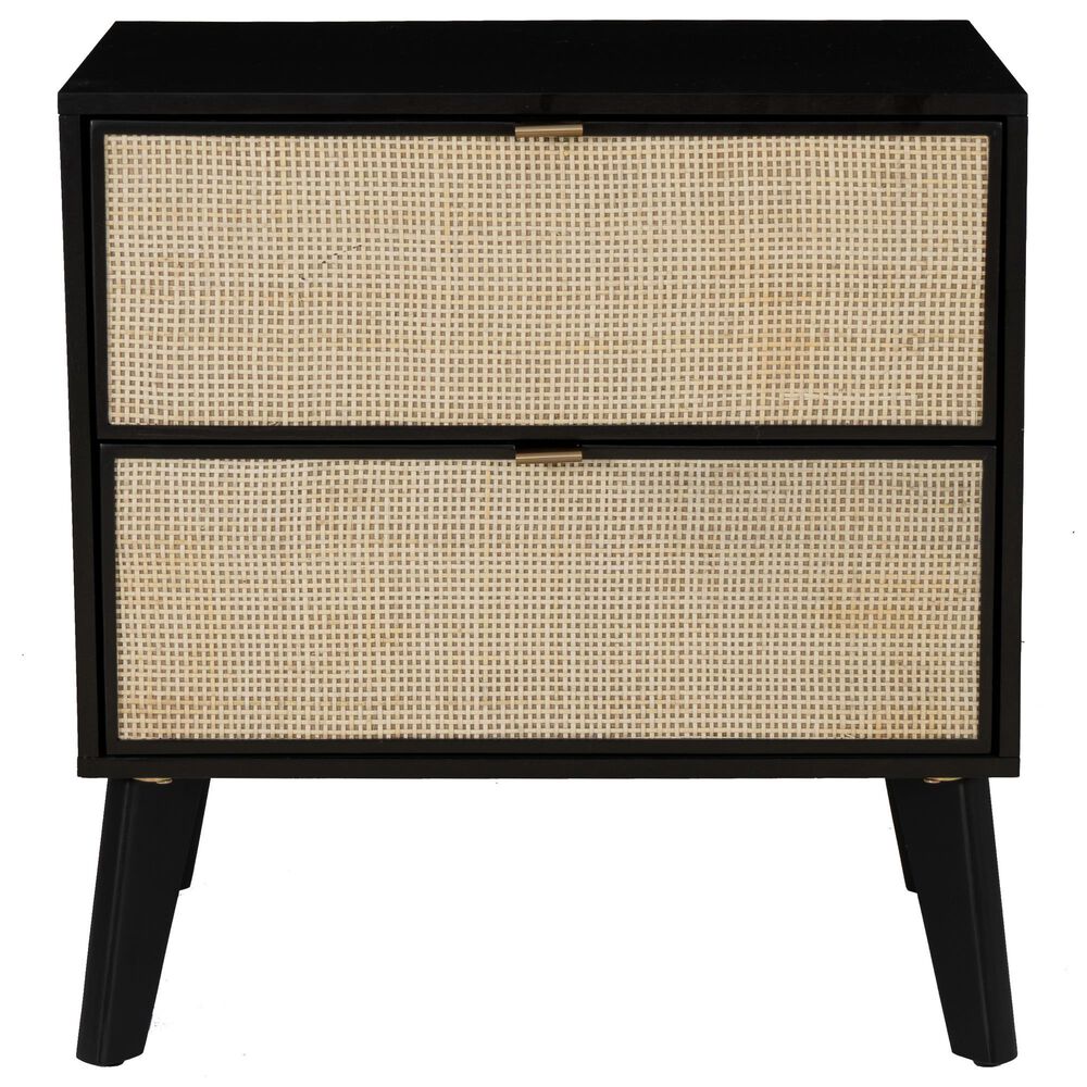 Linon Home Decor Collett 2-Drawer Nightstand in Black, , large