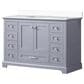 Lexora Home Dukes 48" Single Bathroom Vanity in Dark Grey with 2 cm White Cultured Marble Top and Rectangular Sink, , large