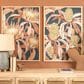 Creative Coop 39.38" x 27.5" Floral Prints Wall Art in Blue, Brown, Yellow and Orange (Set of 2), , large