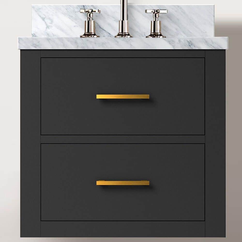Lexora Home Castor 20&quot; Single Bathroom Vanity in Black with White Acrylic Top and Rectangular Sink, , large