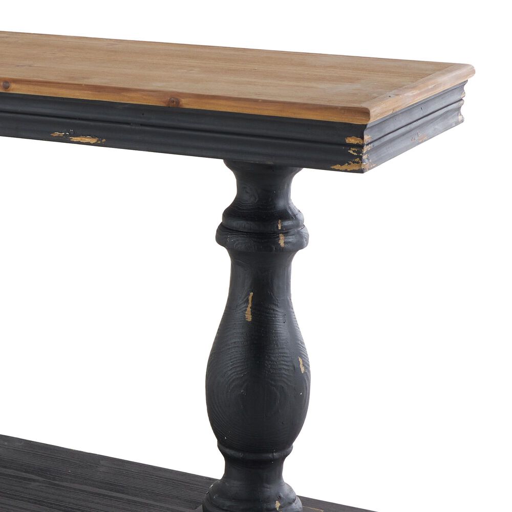Maple and Jade Console Table in Distressed Black and Brown, , large