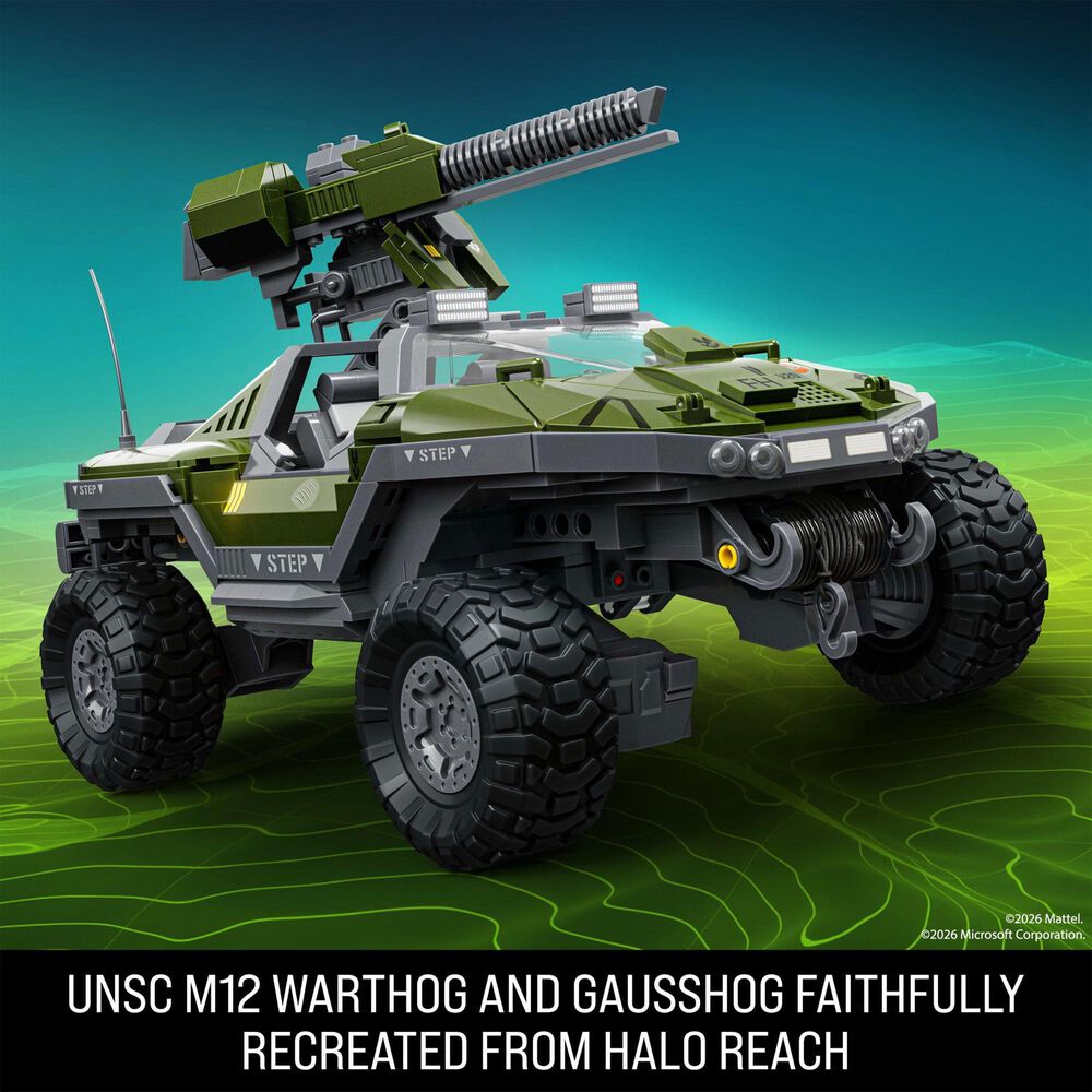 Hot Wheels Brick Shop Halo Warthog Building Toy Kit, , large