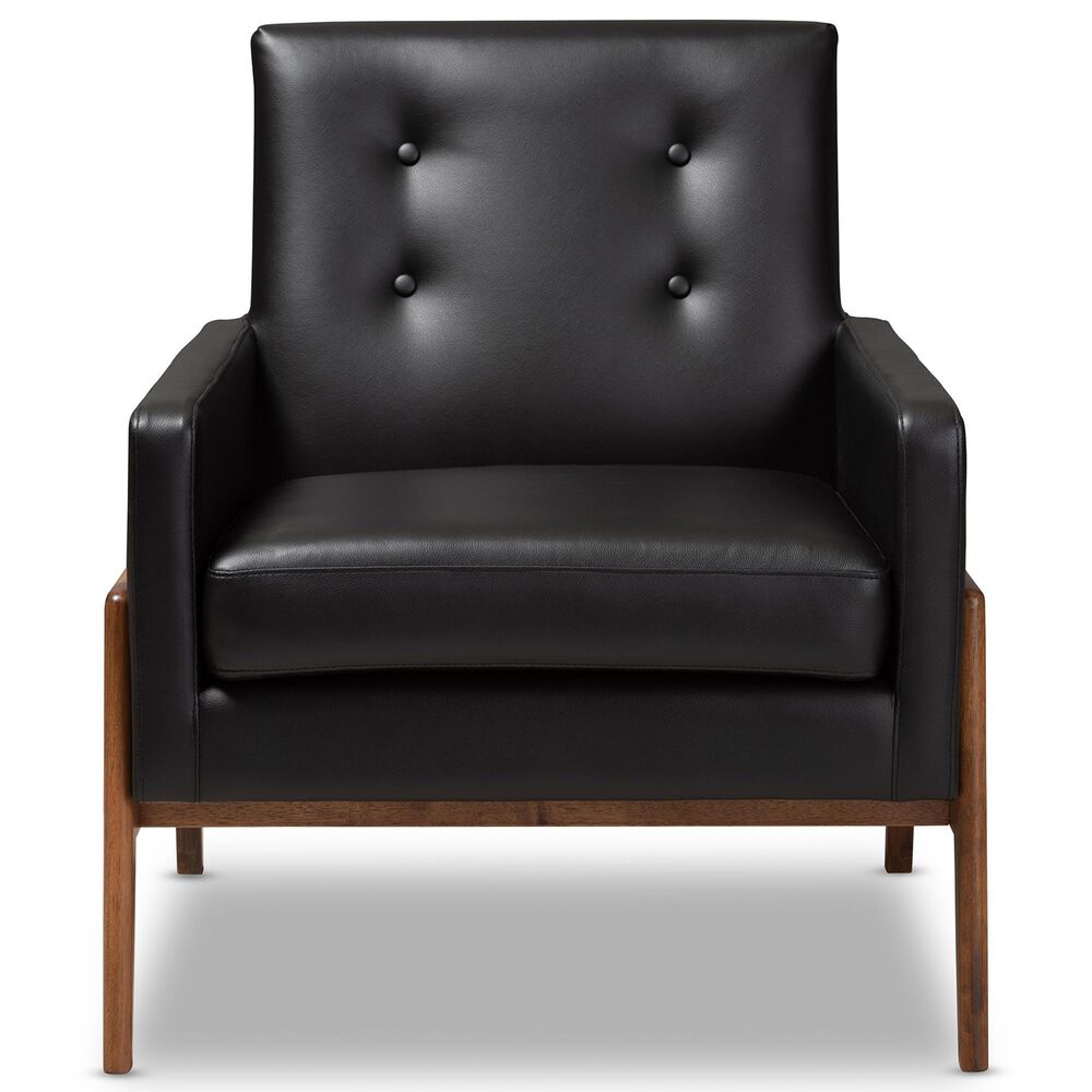 Baxton Studio Perris Lounge Chair in Black, , large