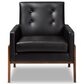 Baxton Studio Perris Lounge Chair in Black, , large