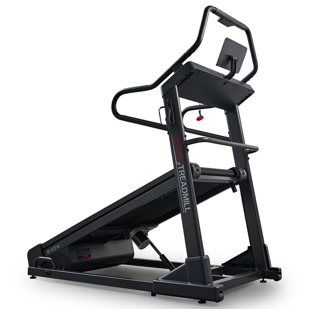 Sunny Health &amp; Fitness Premium Ultimate Incline Decline Folding Treadmill in Black and Red, , large