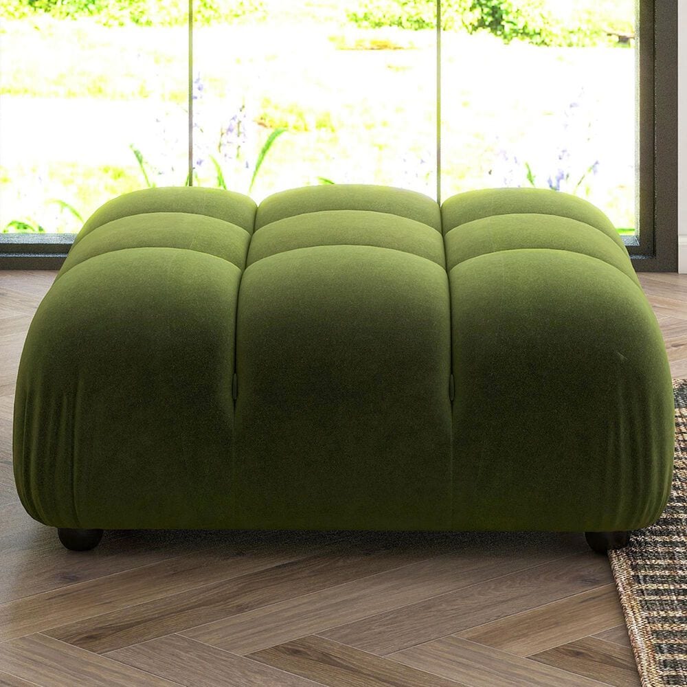 Jennifer Taylor Home Marcel Cocktail Ottoman in Olive Green, , large