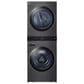 LG WashTower with 4.5 Cu. Ft. Washer, 7.4 Cu. Ft. Gas Dryer and Mirror Steam Clothing Styler in Black Steel, , large