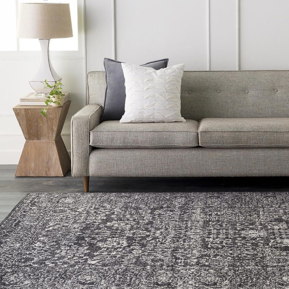 Surya Harput HAP-1028 7&#39;10&quot; x 10&#39;3&quot; Black, Light Gray and Charcoal Area Rug, , large