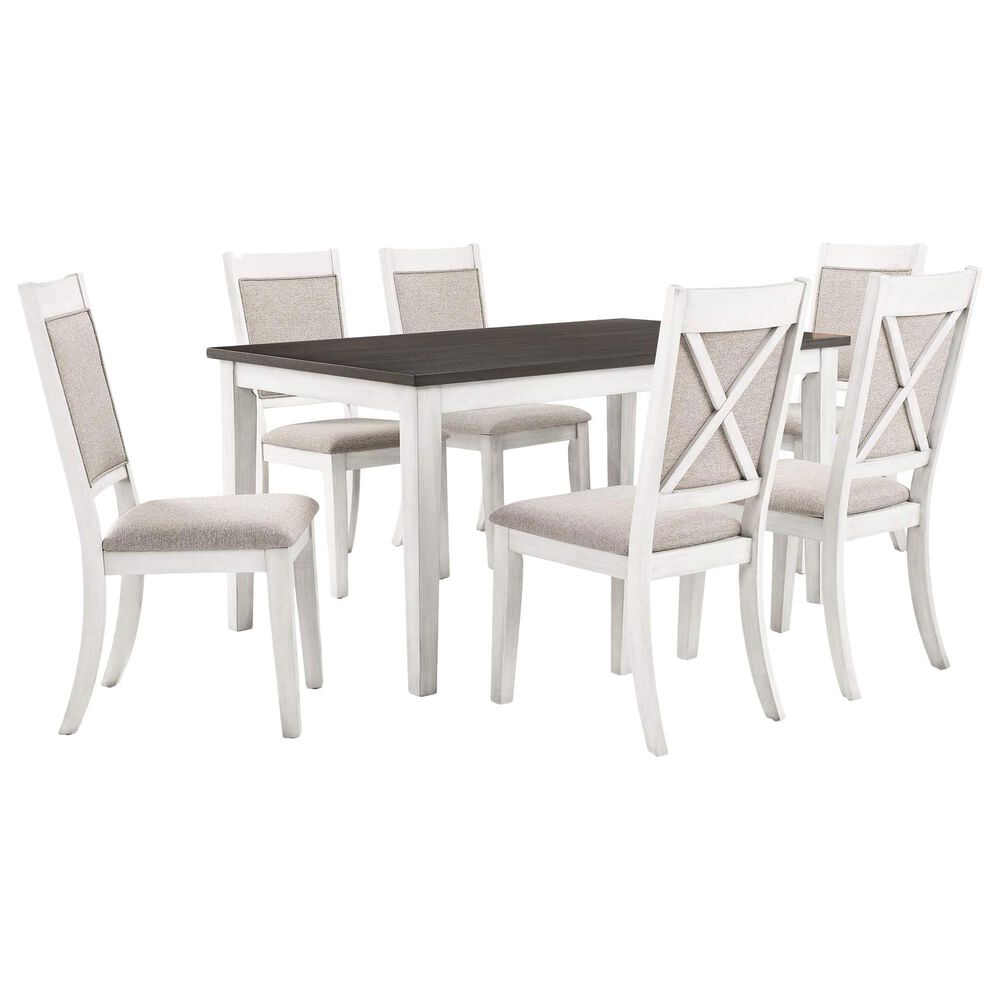 Lane Idlewild 7-Piece Rectangular Dining Set in White, , large