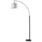 Adesso Bowery Arc Lamp with Taupe Shade in Black, , large
