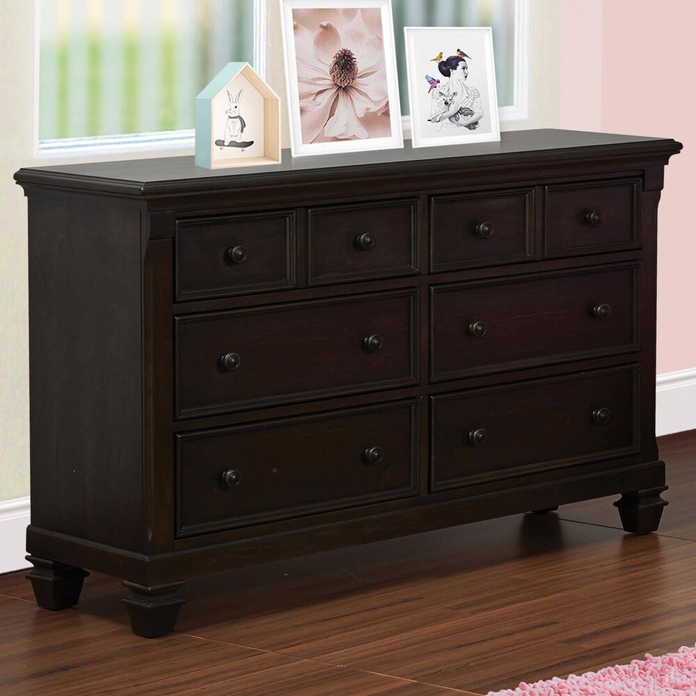 Baby Cache Glendale 6-Drawer Dresser in Charcoal Brown, , large