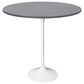 Leisuremod LeisureMod Verve Collection Modern Bar Height Table White Base with 36 Round Marble Grey Sintered Stone Top, , large