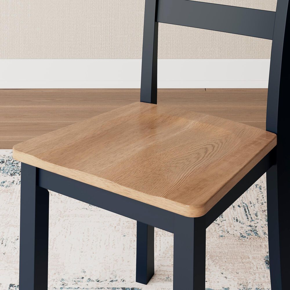 Ashley Gesthaven Side Chair in Light Natural and Dark Slate Blue, , large