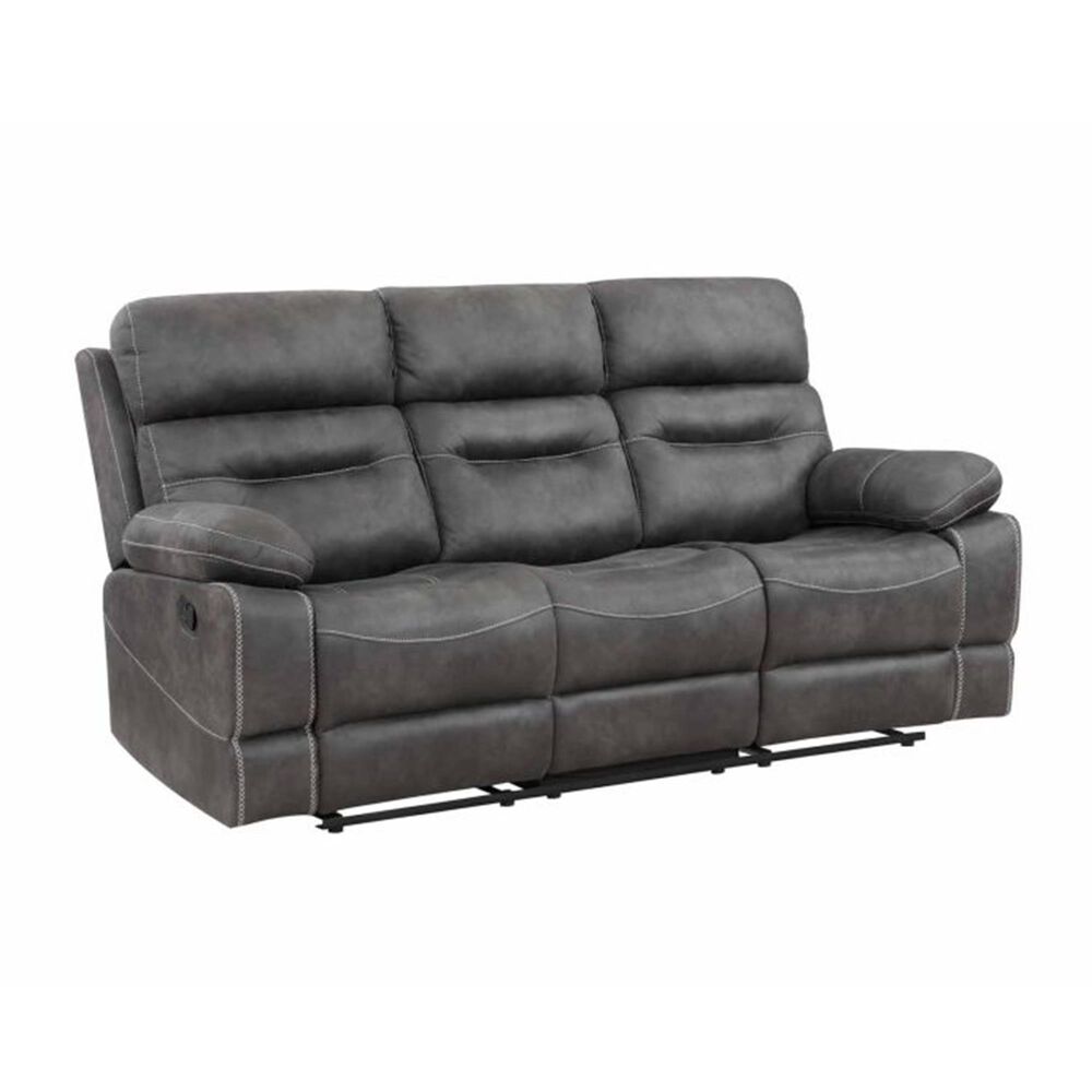 Crystal City Rudger Manual Reclining Sofa in Gray, , large