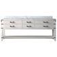 Lexora Home Norwalk 84" Double Bathroom Vanity in White Oak with White Carrara Marble Top  and Rectangle Sink, , large