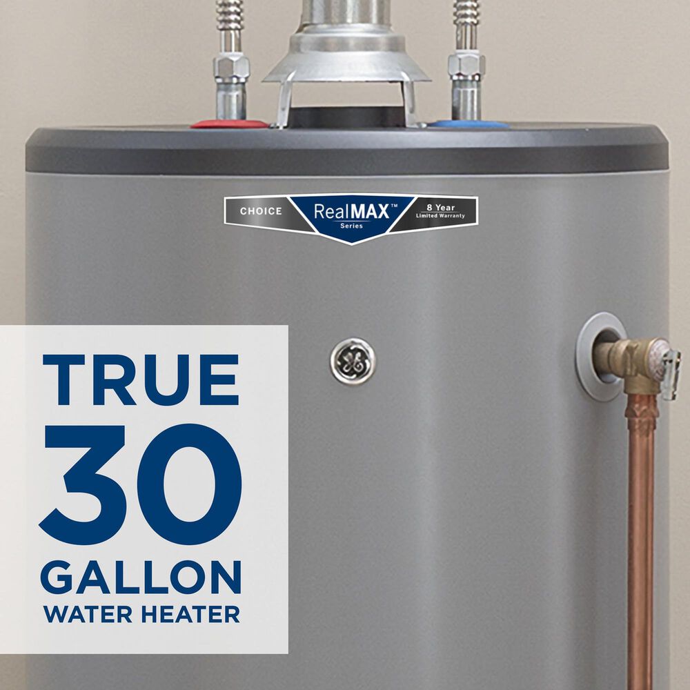 GE Appliances RealMAX Choice 30-Gallon Tall Liquid Propane Atmospheric Water Heater in Gray, , large