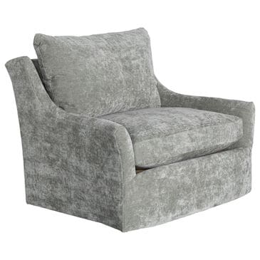 Massoud Furniture Etta Swivel Chair and A Half in Opal Willow, , large