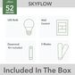 Hunter Skyflow WeatherMax 52" Integrated LED Indoor/Outdoor Ceiling Fan with Light in Matte Silver, , large