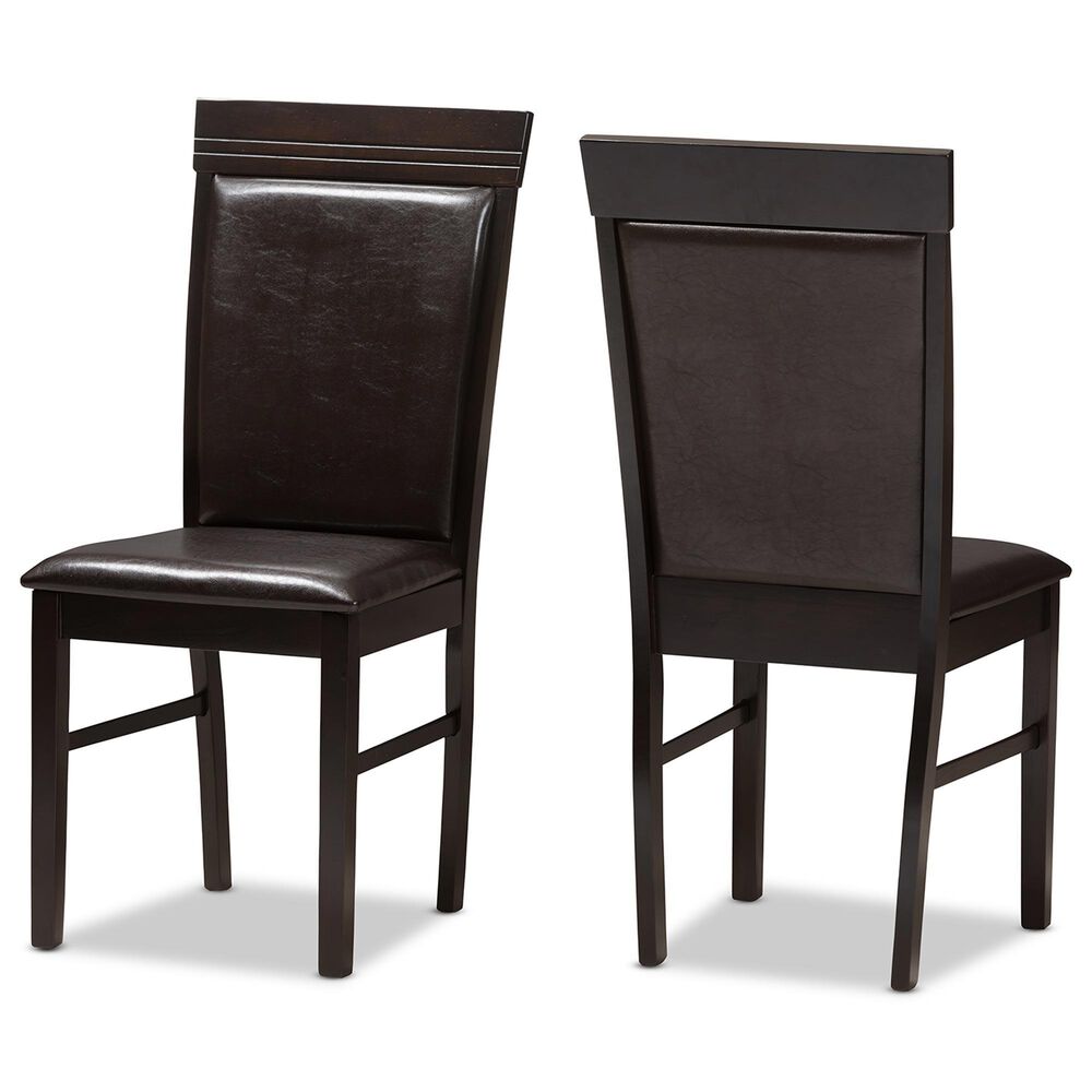 Baxton Studio Thea Side Chair in Dark Brown (Set of 2), , large