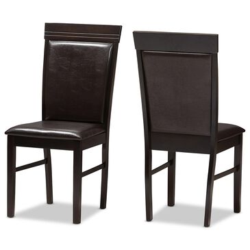Baxton Studio Thea Side Chair in Dark Brown (Set of 2), , large