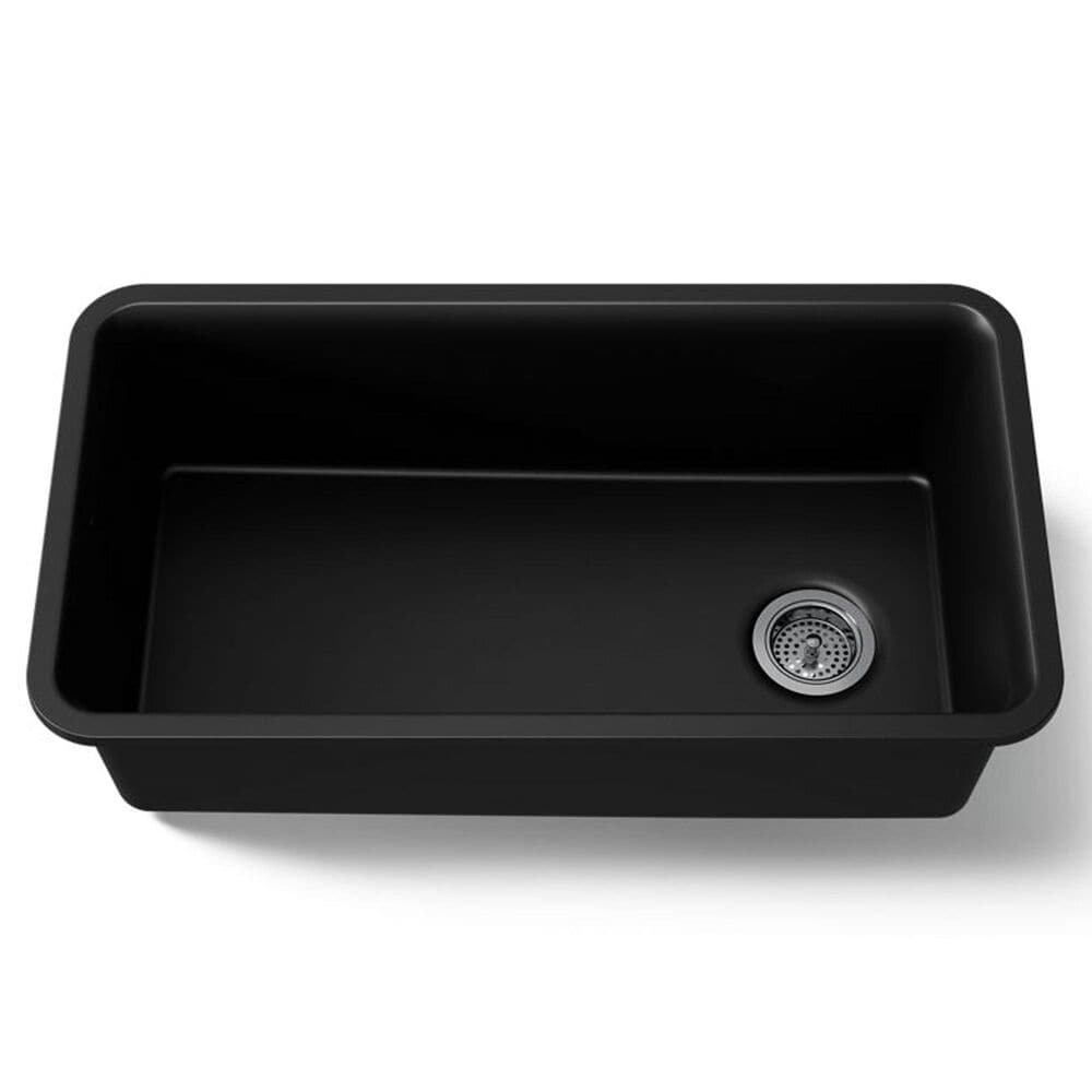 Kohler Cairn 33.5&quot; Single Bowl Sink in Matte Black, , large