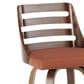 Lumisource Trevi Swivel Counter Stool with Orange Cushion in Walnut and Black (Set of 2), , large