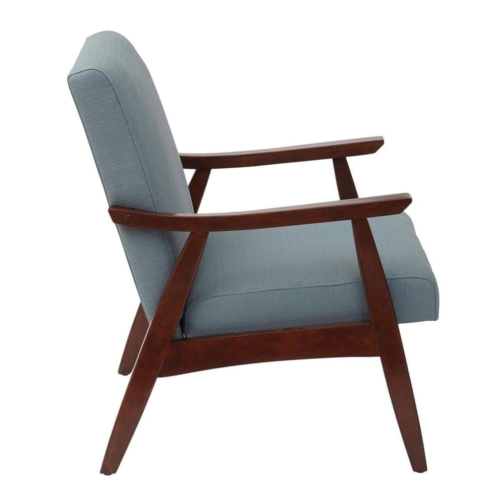 Valor Living Davis Chair in Klein Sea fabric with Medium Espresso Frame, , large