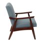 Valor Living Davis Chair in Klein Sea fabric with Medium Espresso Frame, , large