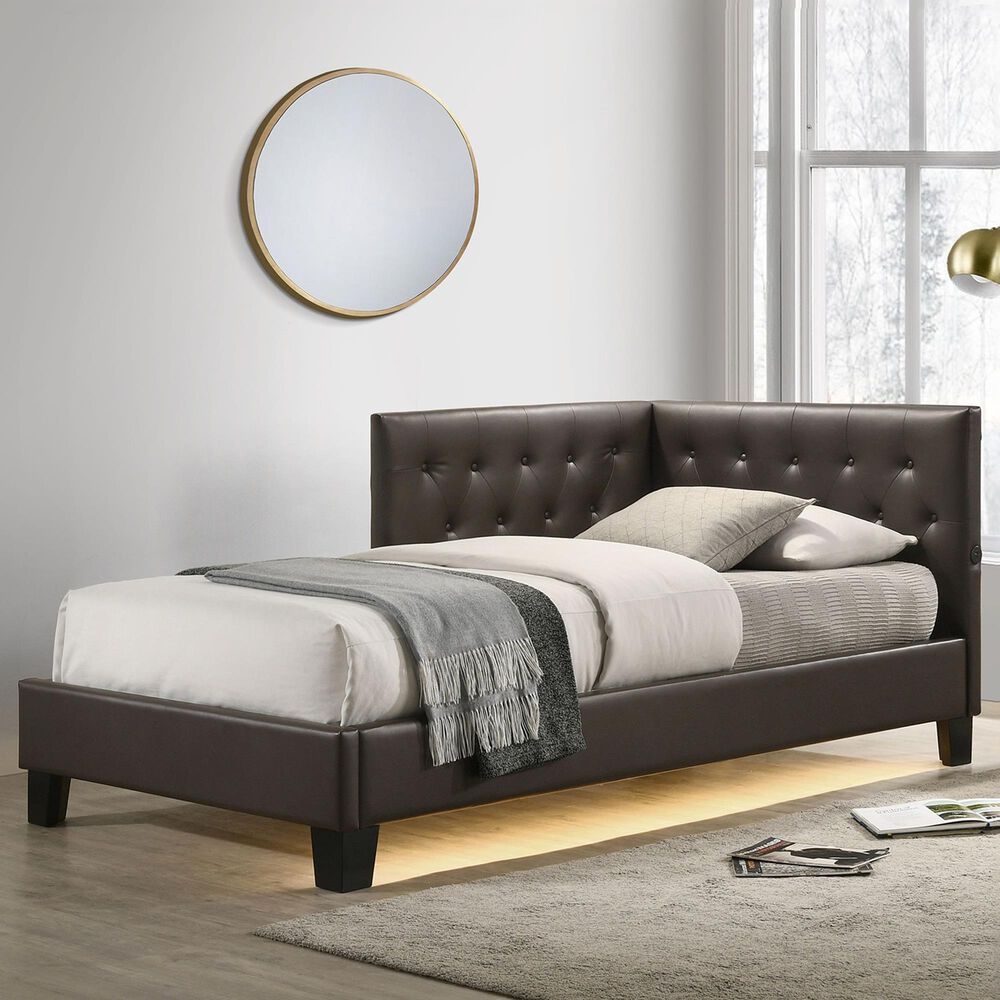 Mayberry Hill Julesburg Corner Twin Platform Bed in Rich Brown, , large