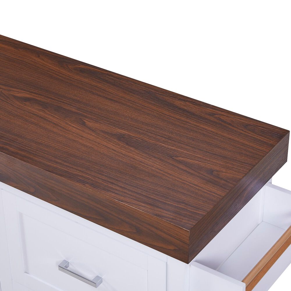 HOMLUX 53" Large Kitchen Island with 3.5" Thick Desktop in White, , large