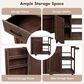 Hearth and Haven Outdoor Kitchen Island Cart with Stainless Steel Top, Towel and Spice Racks in Dark Brown, , large
