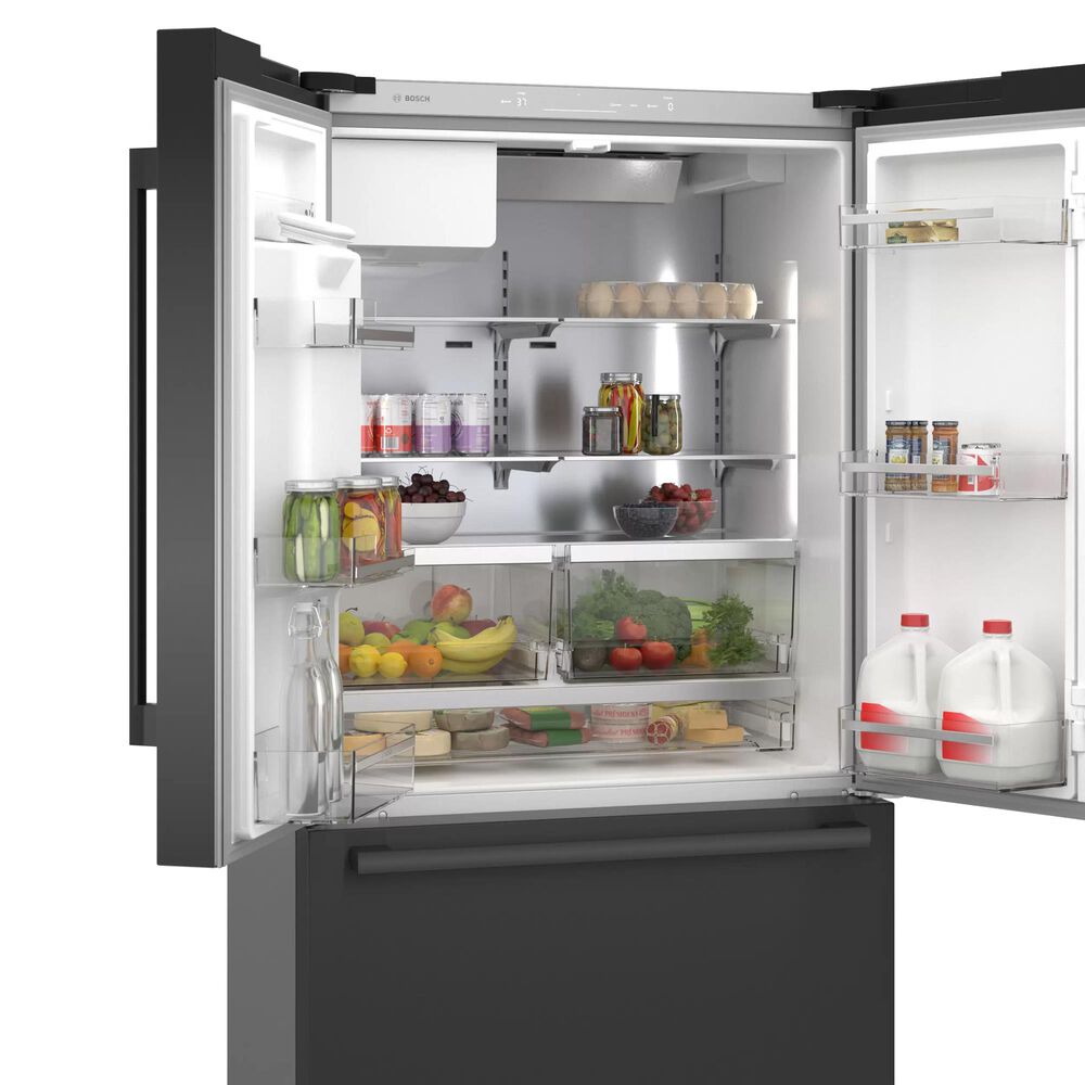 Bosch 36" French Door Bottom Mount Refrigerator in Black Stainless