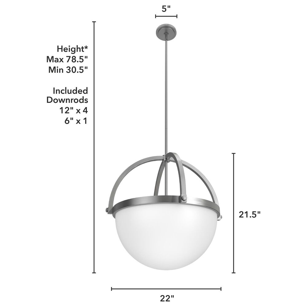 Hunter Wedgefield 4-Light Pendant in Brushed Nickel, , large