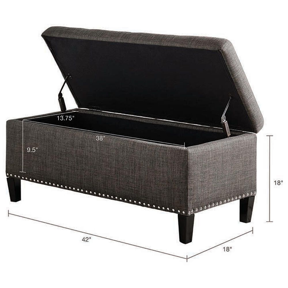 Hampton Park Shandra II Storage Bench in Charcoal, , large