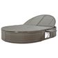 HOMLUX 2-Person Outdoor Daybed with Adjustable Backrests and Foldable Cup Trays in Gray, , large
