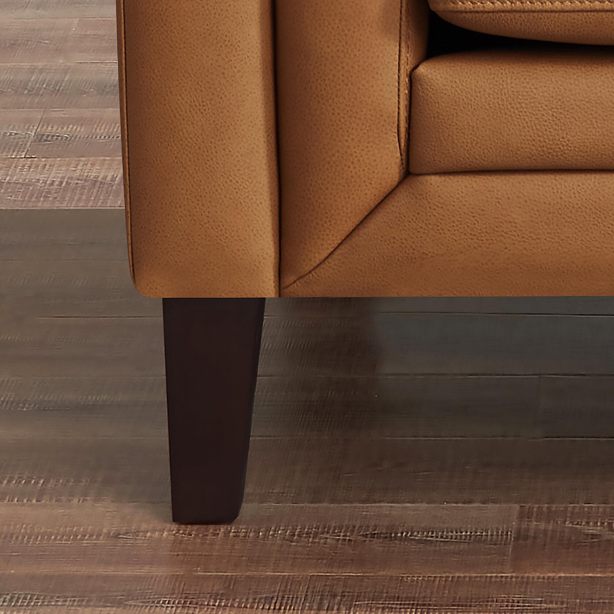 Hydeline Arvo Leather Accent Chair in Cognac Brown