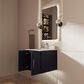 Lexora Home Geneva 24" Single Bathroom Vanity in Navy Blue with 2 cm White Cultured Marble Top and Rectangular Sink, , large