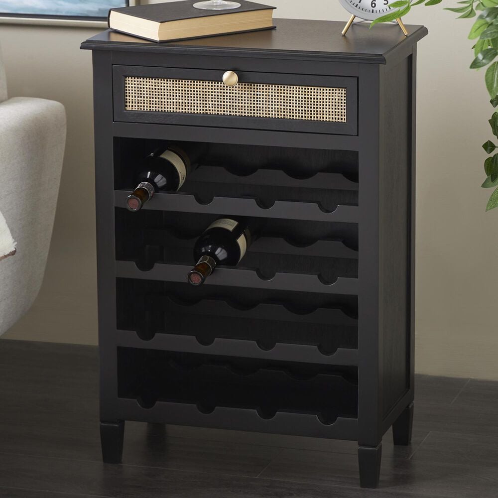 Maple and Jade 12-Bottle Storage Standing Wine Rack in Matte Black, Gold and Brown, , large