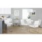 Lumisource Fuji Side Chair with White Velvet Cushion in Brushed Stainless Steel (Set of 2), , large