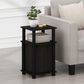 HOMLUX 3-Tier End Table with Door in Espresso and Black (Set of 2), , large