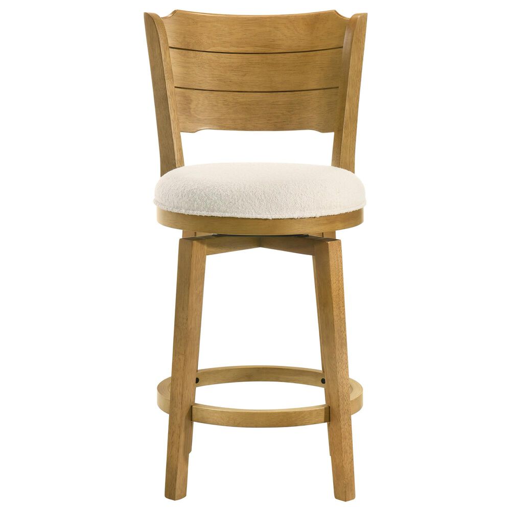 Armen Living Winsley Swivel Counter Height Stool in Putty Brown, , large