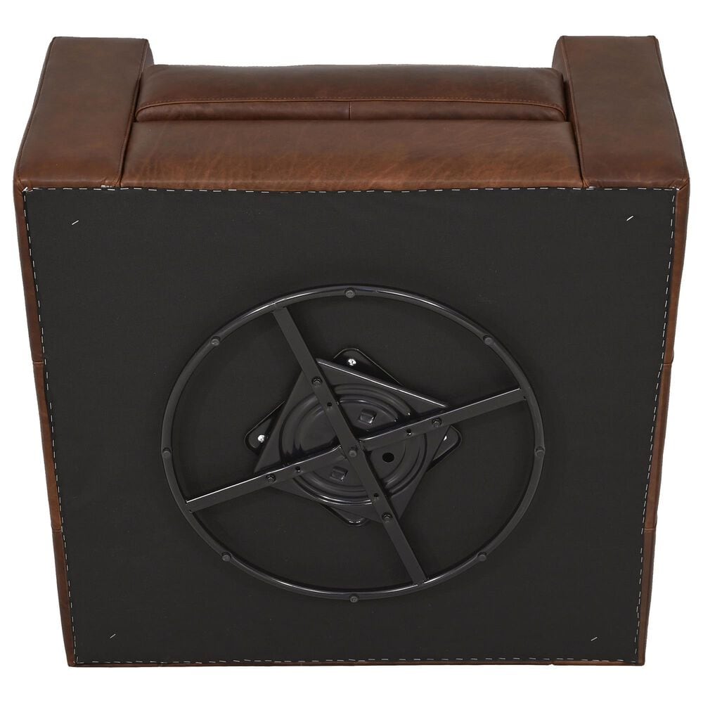 Bordeaux &amp; Co Leather Swivel Chair in Brown, , large