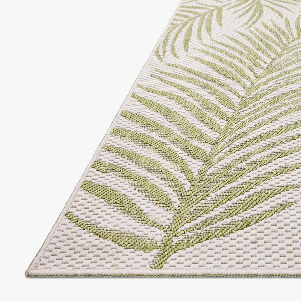 Loloi Easton Ivory and Green 6&#39;7&quot; x 9&#39;4&quot; Indoor/Outdoor Area Rug, , large