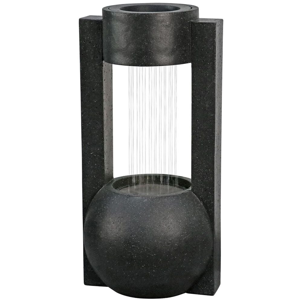 Alfresco Home Piogga Resin Fountain with Lights in Black, , large